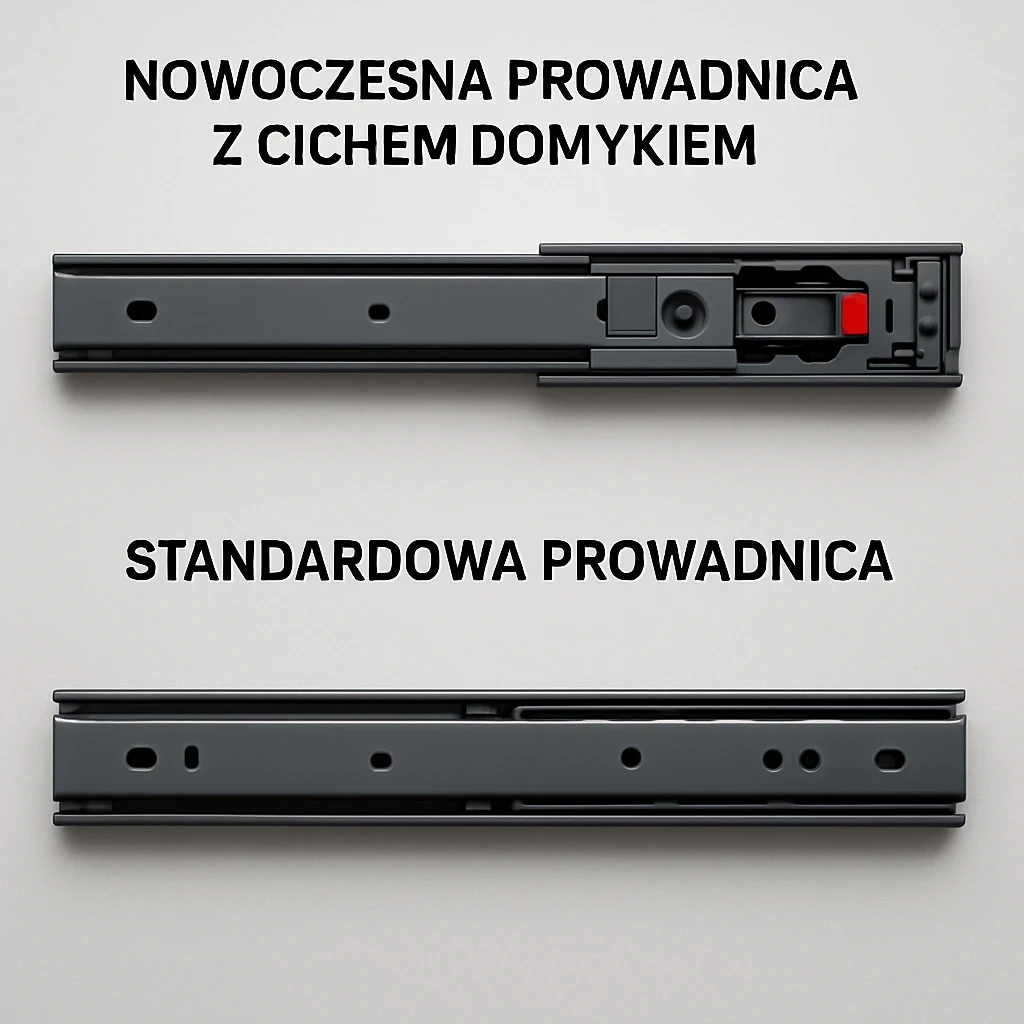 Czym różnią się nowoczesne prowadnice do szuflad z cichym domykiem od standardowych i czy warto w nie zainwestować?